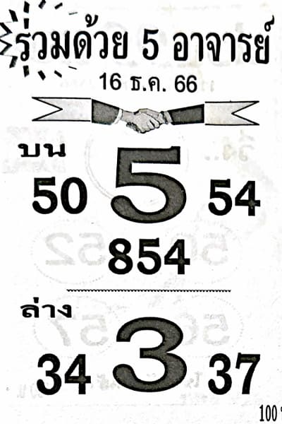 หวยร่วมด้วย5อาจารย์